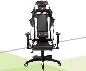 scaun gaming kring racer x alb cu negru