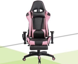 Scaun gaming cu Masaj si Incalzire in sezut, cu telecomanda Wireless, functie recliner, SIG 5999, Negru/Roz